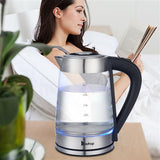 ZUN HD-250 110V 1200W 2.5L Electric Kettle with Blue Glass 14592569