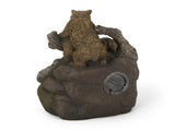 24.75" High CALLAN FOUNTAIN Weather Resistant Floor Fountain with Light, Light Brown Moss 71777.00LM
