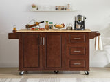 Kitchen Island with Drop Leaf Countertop, Rolling Kitchen Island Cart , Barn Door Kitchen Island 99282350