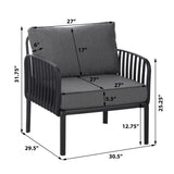 Outdoor Patio Club Chair, Modern Patio Furniture, Waterproof Thick Cushion Deep Seating for Porch, N780P199454B