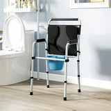 ZUN Black multi-functional portable toilet chair with adjustable height 48179906