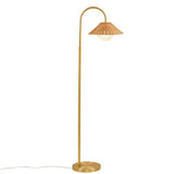 ZUN Rattan Weave Shade Floor Lamp Gold/Natural See below B035P264531