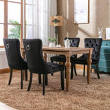 Modern, High-end Tufted Solid Wood Contemporary Velvet Upholstered Dining Chair with Wood Legs 42967936