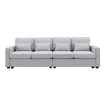 ZUN [New] 104" 4-Seater Modern Linen Fabric Sofa with Armrest Pockets and 4 38107836