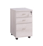 ZUN Mobile Three Drawer File Cabinet, Storage Office Cabinet with Lock in White Oak B107131304
