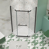 Pivot shower door, with 1/4" tempered glass, 34.75 in. x 72 in. Frameless Neo-Angle Pivot Shower W2122131070