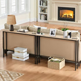2 Pack 39.4" Narrow Console Sofa Table with Power Outlets and USB Ports, Long Couch Table with Metal 75432596