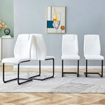 ZUN Modern dining chairs with faux leather upholstered seats - dining room chairs with metal legs, W1151112840