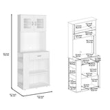 ZUN Capienza Pantry Cabinet, Two Shelves, Double Door, One Drawer, Three Side Shelves -White B20091899