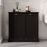 Two-Compartment Tilt-Out Laundry Sorter Cabinet-Black W1120139082