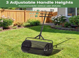 24" Lawn Topdressing Spreader with 0.75"0.5" Mesh, Compost Spreader for Soil Sand Fertilizer Black 21919804