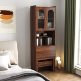 Fold-Out Convertible Writing Table, Desk Cabinet with shelf and drawer Multi-Function Home Office W331P256910