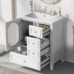 ZUN 30" Bathroom Vanity with Sink, Bathroom Vanity Cabinet with Three Drawers and Door, Solid Wood and N725P185816K