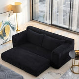 Loveseat Sofa with Memory Foam & Steel Frame - No Assembly, Convertible 2-in-1 Design, Corduroy W3561P324174