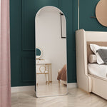 ZUN 4rd generation silver aluminum alloy metal frame arched wall mirror, bathroom makeup mirror, W1151P180034