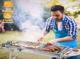 16.7x10x17.7in Portable Charcoal Grill Foldable BBQ Suitcase Grill Shelf For Outdoor Camping Picnics 96506624