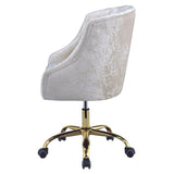 ZUN Vintage Cream and Gold Tufted Back Office Chair B062P182759