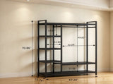 Freestanding Wardrobe Organizer with 6 Shelves & Hanging Rod 39375687