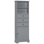 ZUN Gray Tall Storage Cabinet with 3 Drawers and Adjustable Shelves for Bathroom, Study, Office and 62014329