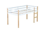 Solid Wooden, Rubber Wooden Twin Loft Bed with Ladder, Bed Platform of Strengthened W504P233031