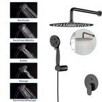 ZUN 10" Rain Shower Head Systems, Dual Shower Heads, Matte black,Wall Mounted shower W1243P147344