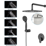 ZUN 10" Rain Shower Head Systems, Dual Shower Heads, Matte black,Wall Mounted shower W1243P147344