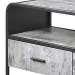 ZUN Concrete Grey and Black 3-drawer TV Stand B062P186513