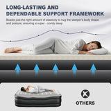 Twin Air Mattress with Built-in Pump, 18in Foam Topper Blow up Mattress, Quick Inflation/Deflation 48417832