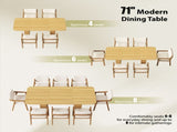 70.9" Rectangular Dining Table for 6 People, Fluted Panel Legs with 2 Side Storage Cabinets, MDF 37176423