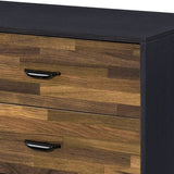 Walnut and Black 6-Drawer Dresser B062P209033
