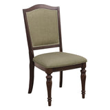 Dark Cherry Finish Dining Chairs Set of 2 Upholstered Seat and Back Nailhead Trim Wooden Furniture B011P186811