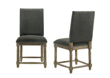 Everton Set of 2 Gray Fabric 19" Dining Chair with Nailhead Trim B061125431