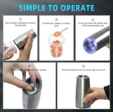 Electric Salt and Pepper Grinder Set, Saicefe USB Rechargeable Salt and Pepper Mill & Adjustable 13307612