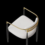 dining chairs set of 2 white , medieval modern dining chairs, teddy velvet chairs with metal legs, W1727P234051