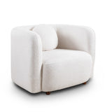 Accent Square Sofa Chair, Boucle Fabric Upholstered Single Cloud Couch Chair, Japandi Style Armchair W2664P263293