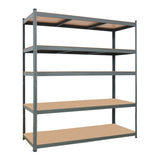 110 x 45 x 180cm 5 Tiers Powder Coated Storage Rack Gray 50537221