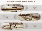 3-Piece Nesting Coffee Table Set, Space-Saving Design with Vintage Wood-Like Finish for Living Room 57988599
