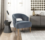 Luxury Home Unique Style Accent Chair Dark Gray Velvet Plush Seat Solid Wood Legs Contemporary B011P308023