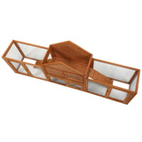 ZUN Large Wooden Rabbit Hutch Indoor and Outdoor Bunny Cage with a Tray and Runs for Small Animals, W2181P155336