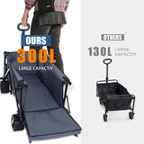 Foldable Wagon with Extended Tailgate, Extra Long Extender Wagon Cart,Beach Wagon Cart Heavy Duty W321P269238