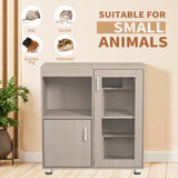 Guinea Pig Cages,4-Tier Hamster Cage Wood with Storage Cabinet, House for Rat Chinchilla, Openable W1850P168633