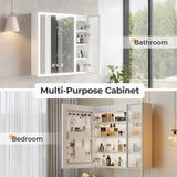 White Particleboard LED Mirror Cabinet , LED Mirror Cabinet with 1 Glass Mirror 38110483