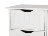 Tall Bathroom Cabinet with 1 Door 4 Drawers Vertical-Slat Finish Painted MDF Storage Cabinet 91171746