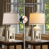 Table Lamp for Living Room, Farmhouse Set of 2 with USB AC and Nightlight, 26" Rustic Bedside W3355P323263