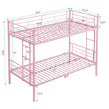 METAL BUNK BED PINK Twin Over Twin W311P201415