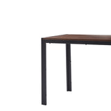 ZUN Creative Design Veneered MDF Wood Structure Rectangular Walnut Dining Table W116465057