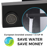 Single Handle Bathroom Faucet, Matte Black Single Hole Bathroom Faucet, Solid Brass Modern Bathroom W1386P331342