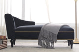 ZUN [New+Video] 58''Velvet Chaise Lounge,Button Tufted Right Arm Facing Lounge Chair with Nailhead Trim WF297646AAB