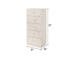Manhattan Chest Lacquer Finish with Geometric Design and Spacious Drawers for Modern Storage White G150108681