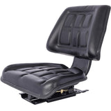 Tractor Seat w/ Backrest Black Slide Track Steel/PVC Compact Mower W46577688